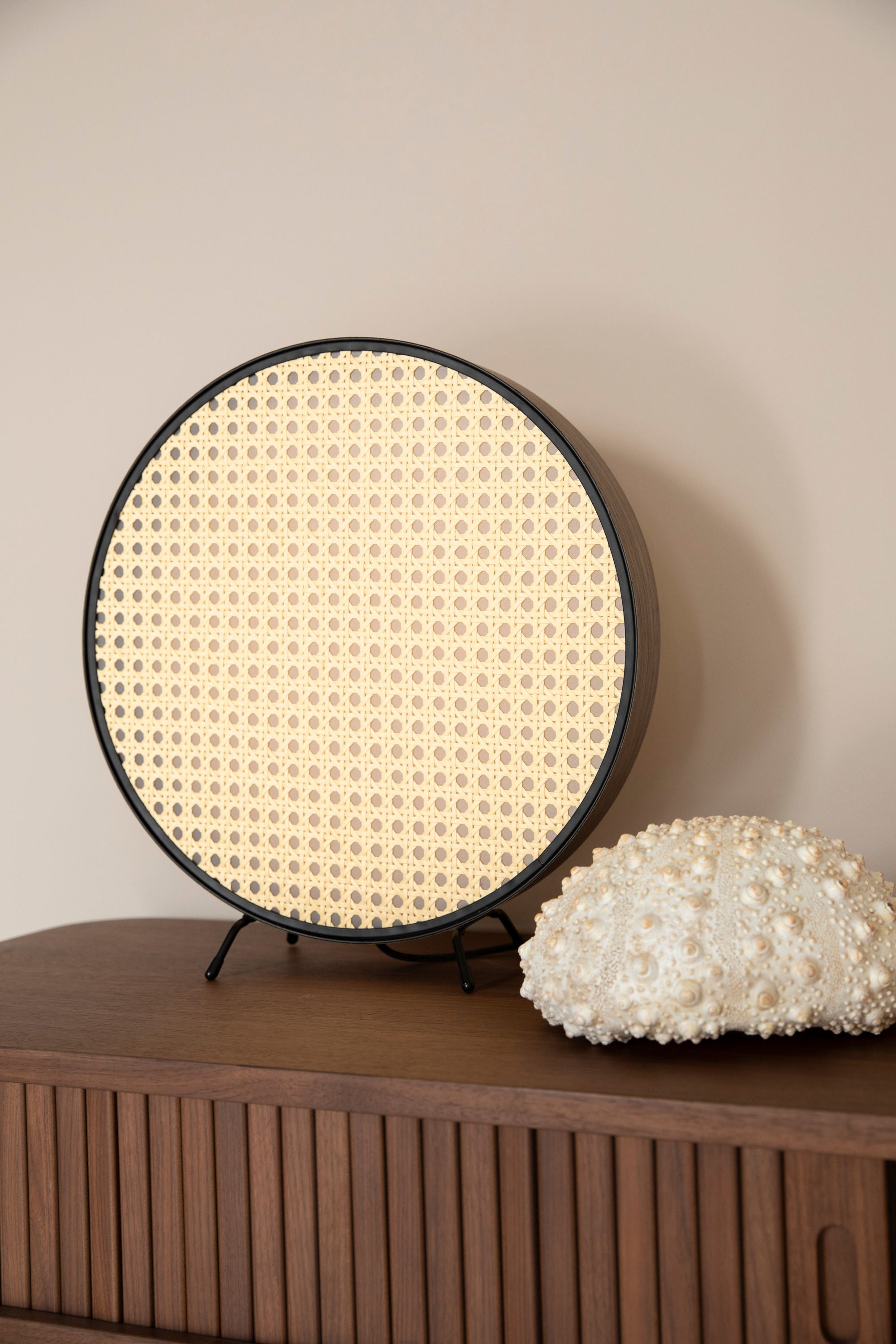 Zuiver Sien Brown Wood & Rattan Table Lamp